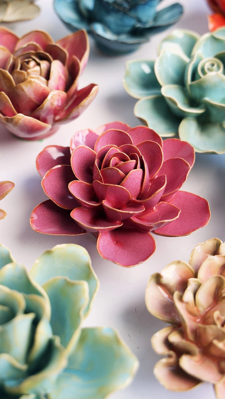Ceramic Wall Flower | Blush Pink Begonia