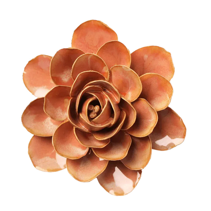 Ceramic Wall Flower | Peach Pink Begonia