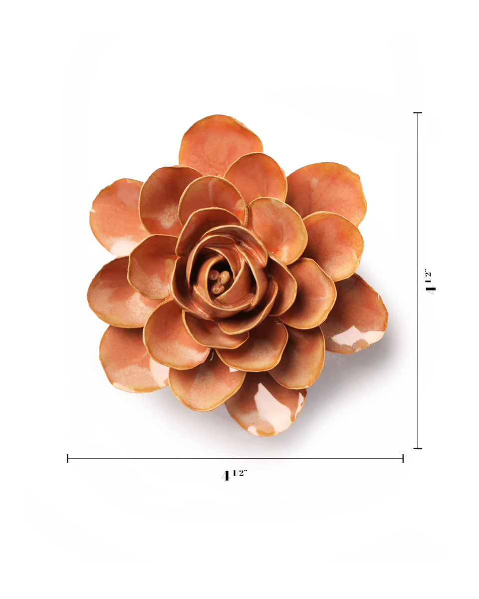 Ceramic Wall Flower | Peach Pink Begonia
