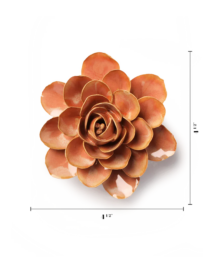 Ceramic Wall Flower | Peach Pink Begonia