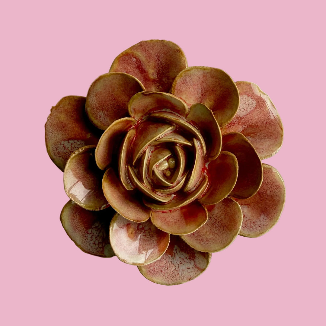 Ceramic Wall Flower | Peach Pink Begonia
