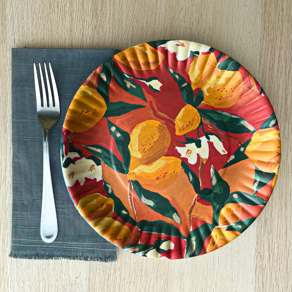 Melamine "Paper" Plates | Fruits and Florals