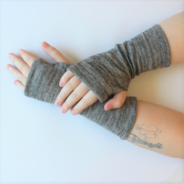 Heather Jersey Fingerless Gloves