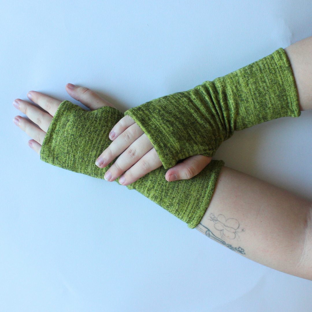 Heather Jersey Fingerless Gloves