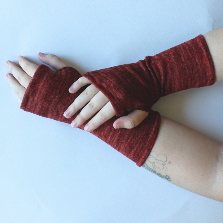 Heather Jersey Fingerless Gloves