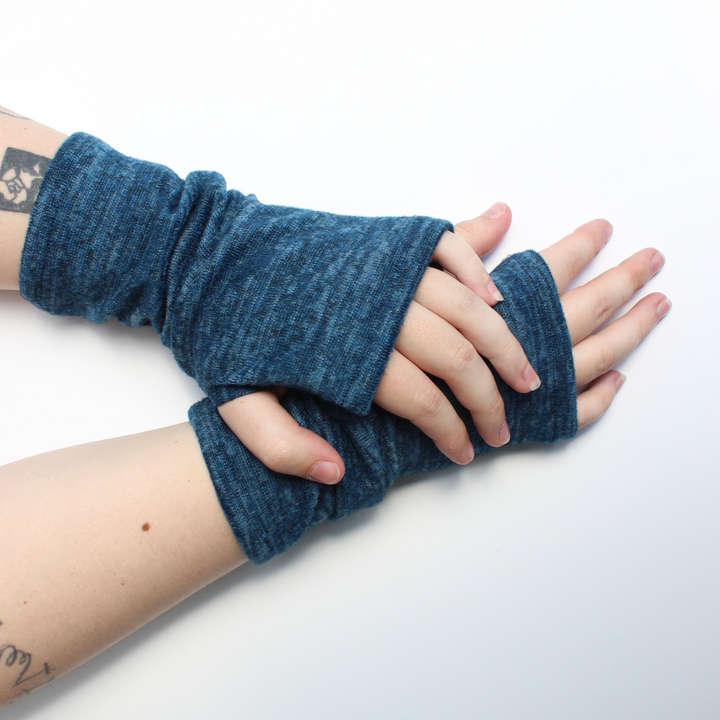 Heather Jersey Fingerless Gloves