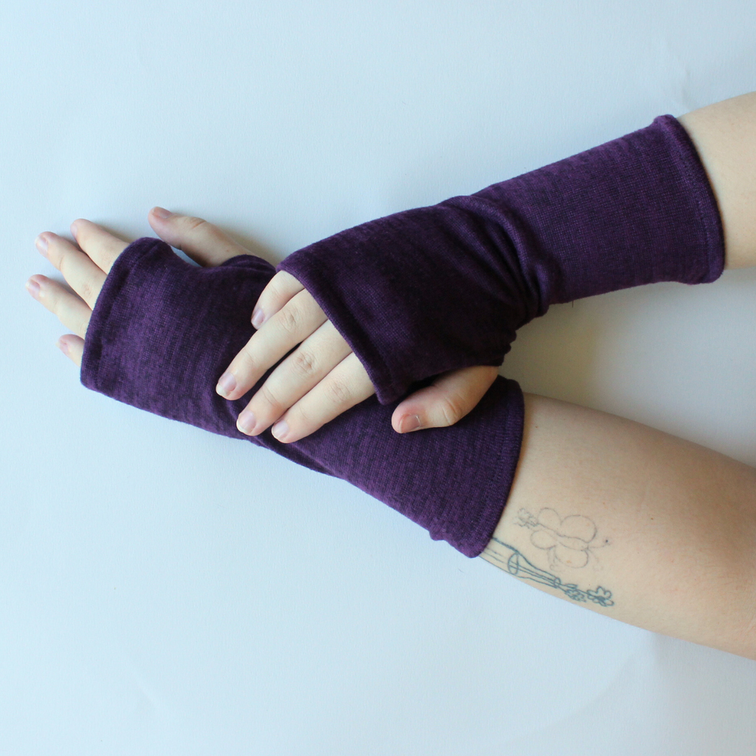 Heather Jersey Fingerless Gloves