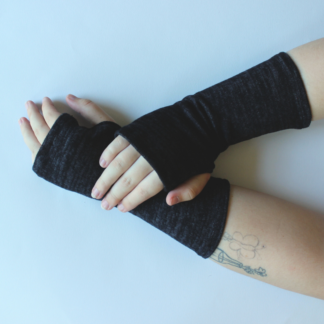 Heather Jersey Fingerless Gloves