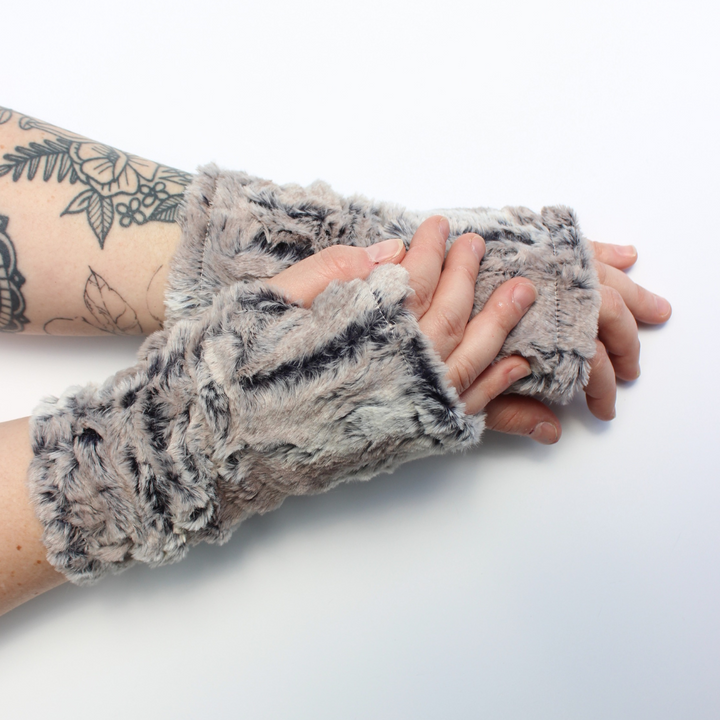 Faux Fur Fingerless Gloves