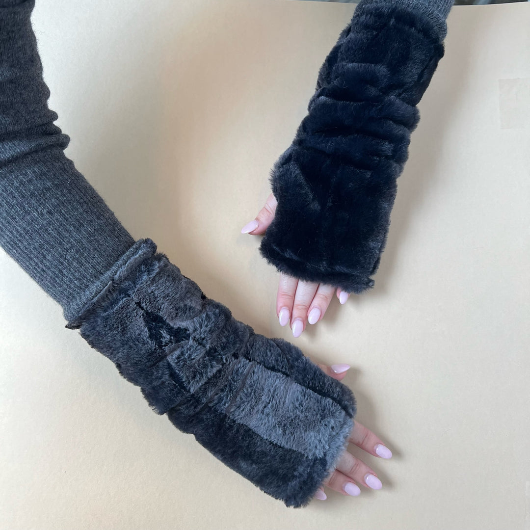 Faux Fur Fingerless Gloves