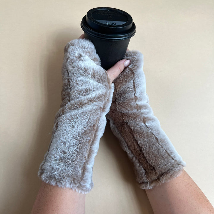 Faux Fur Fingerless Gloves