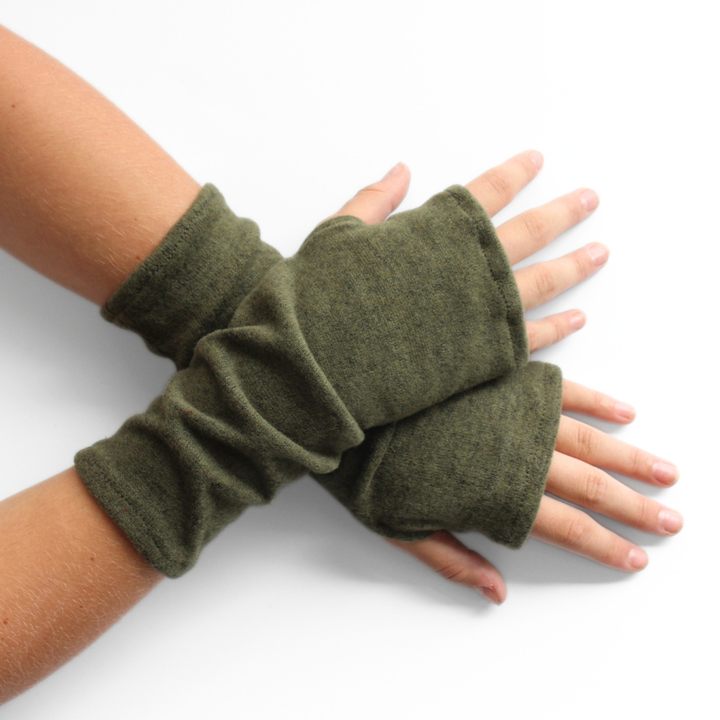 Heather Jersey Fingerless Gloves