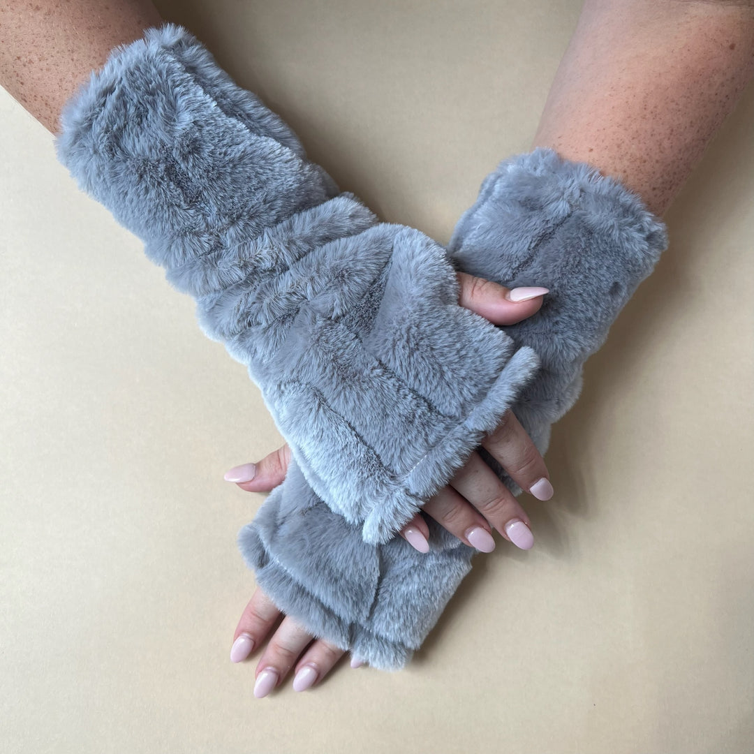 Faux Fur Fingerless Gloves