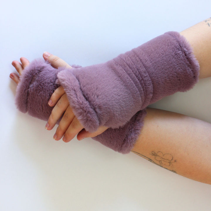 Faux Fur Fingerless Gloves