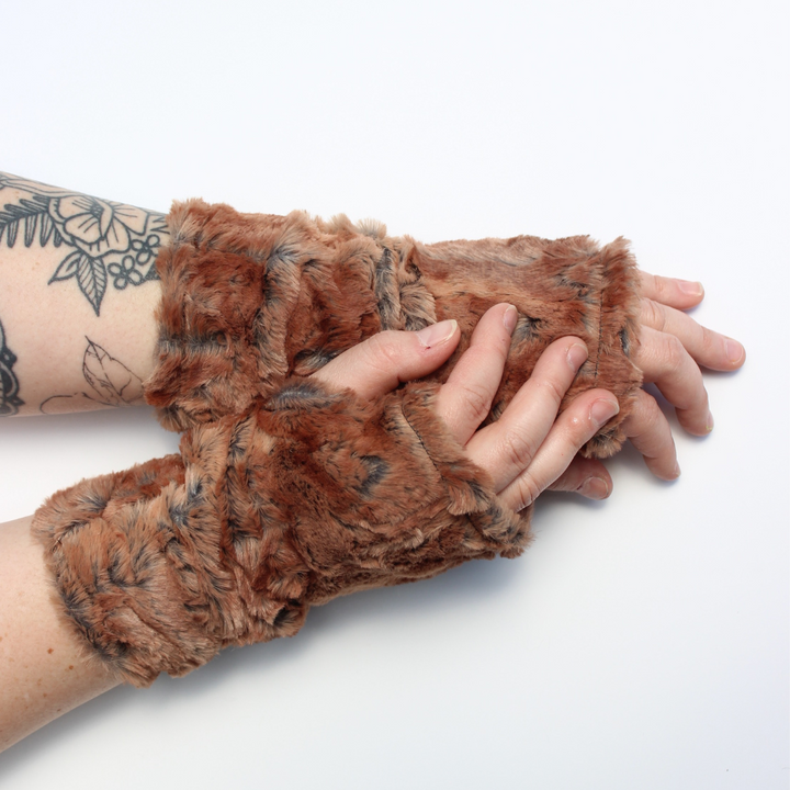 Faux Fur Fingerless Gloves