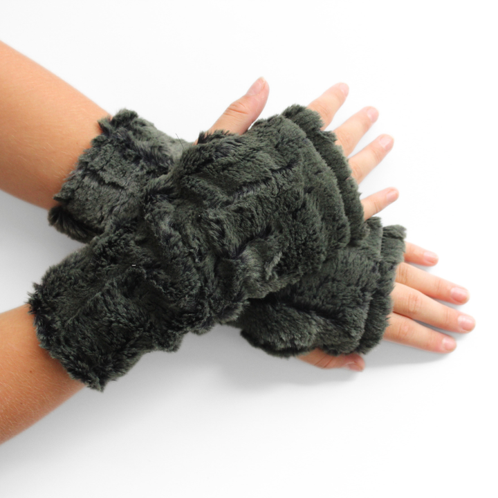 Faux Fur Fingerless Gloves