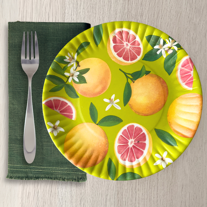 Melamine "Paper" Plates | Citrus