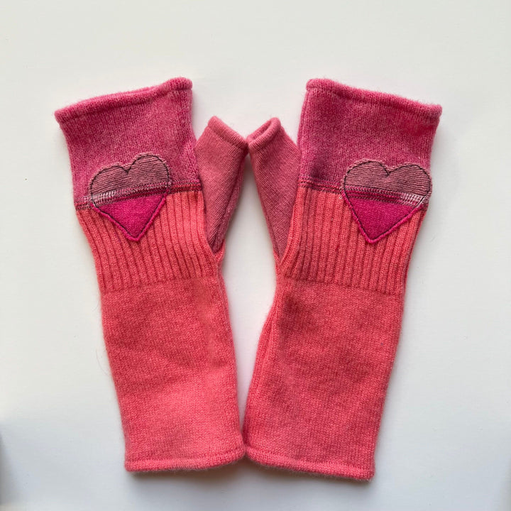 Fingerless Cashmere Gloves "Heart"