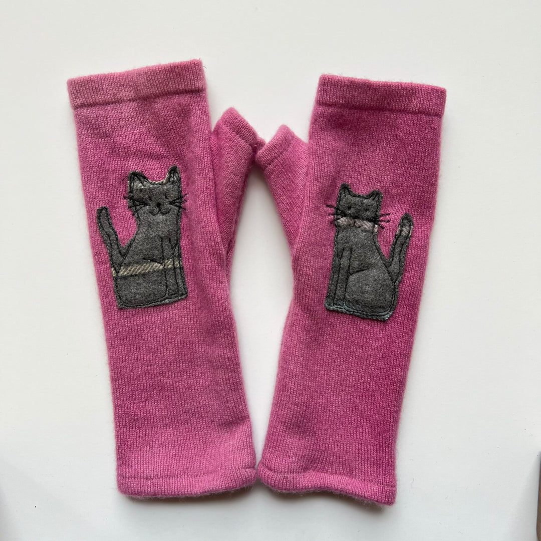 Fingerless Cashmere Gloves "Cat"