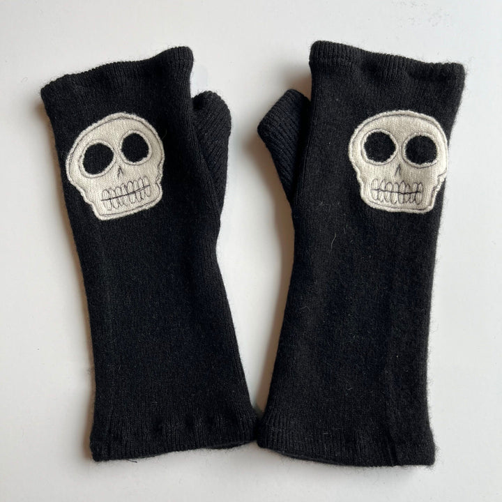 Fingerless Cashmere Gloves "Skull"