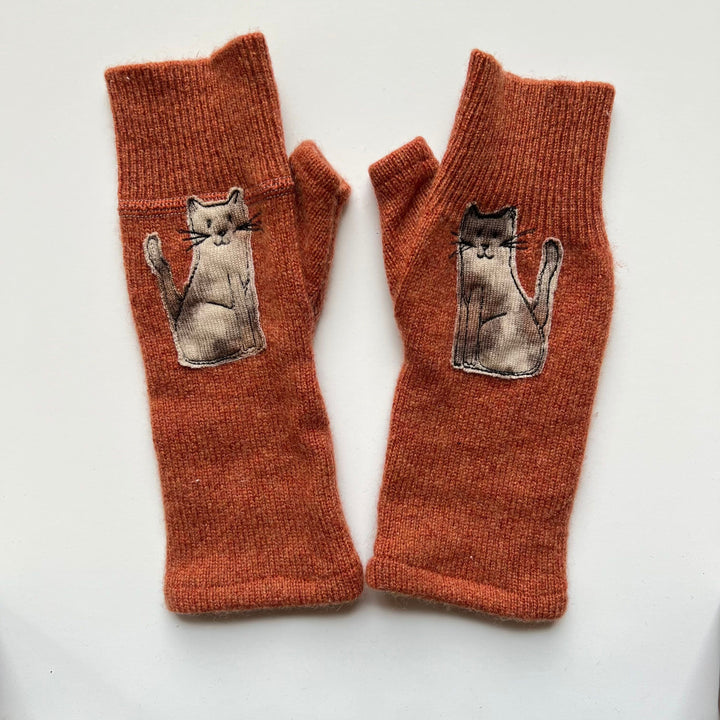 Fingerless Cashmere Gloves "Cat"