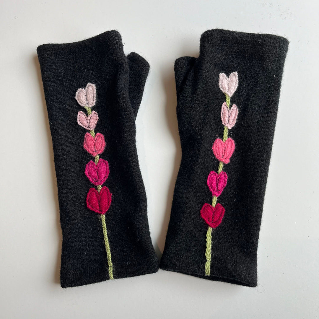 Fingerless Cashmere Gloves "Petals"