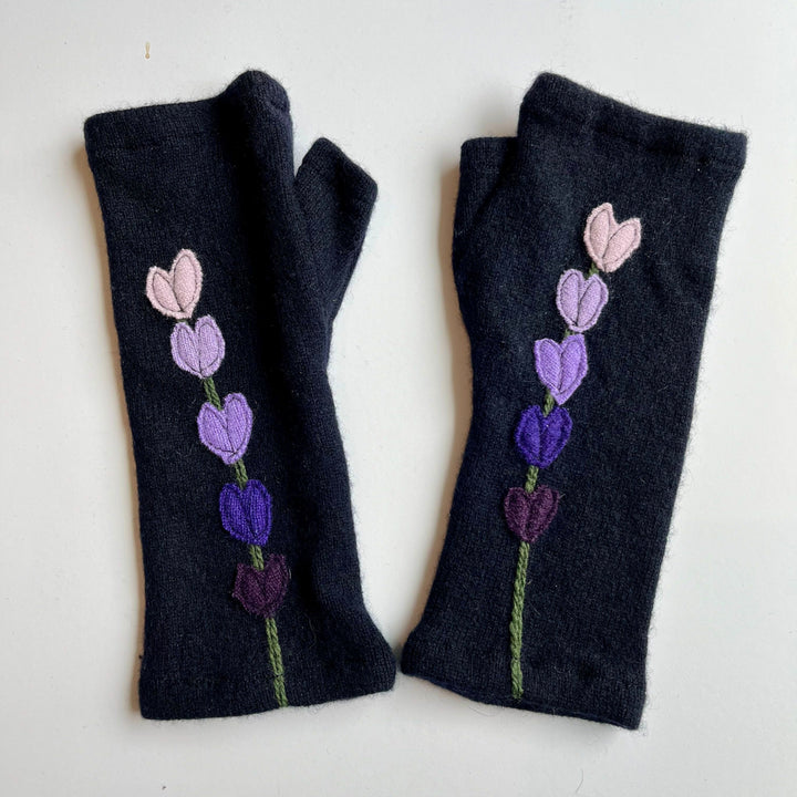 Fingerless Cashmere Gloves "Petals"