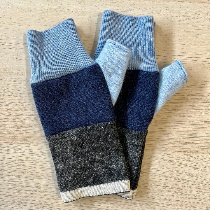 Fingerless Cashmere Gloves "Colorblock"