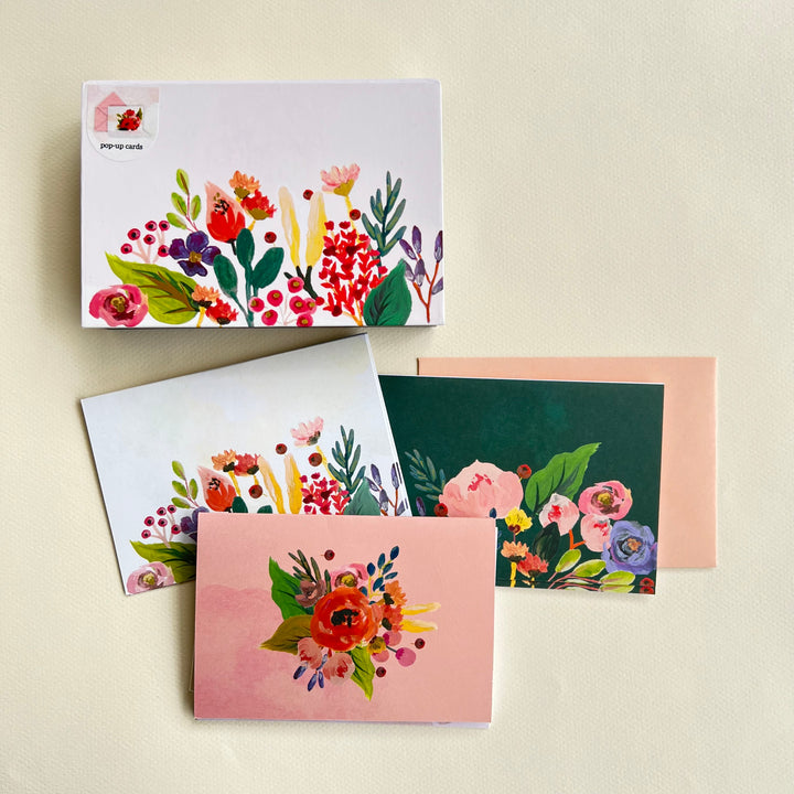 Boxed Blank Pop-Up Cards "Floral"