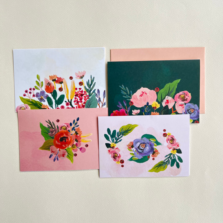 Boxed Blank Pop-Up Cards "Floral"