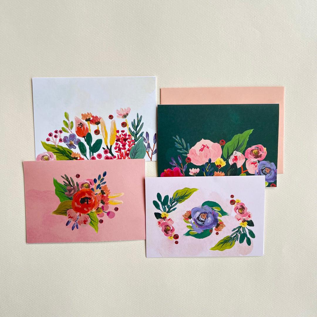 Boxed Blank Pop-Up Cards "Floral"