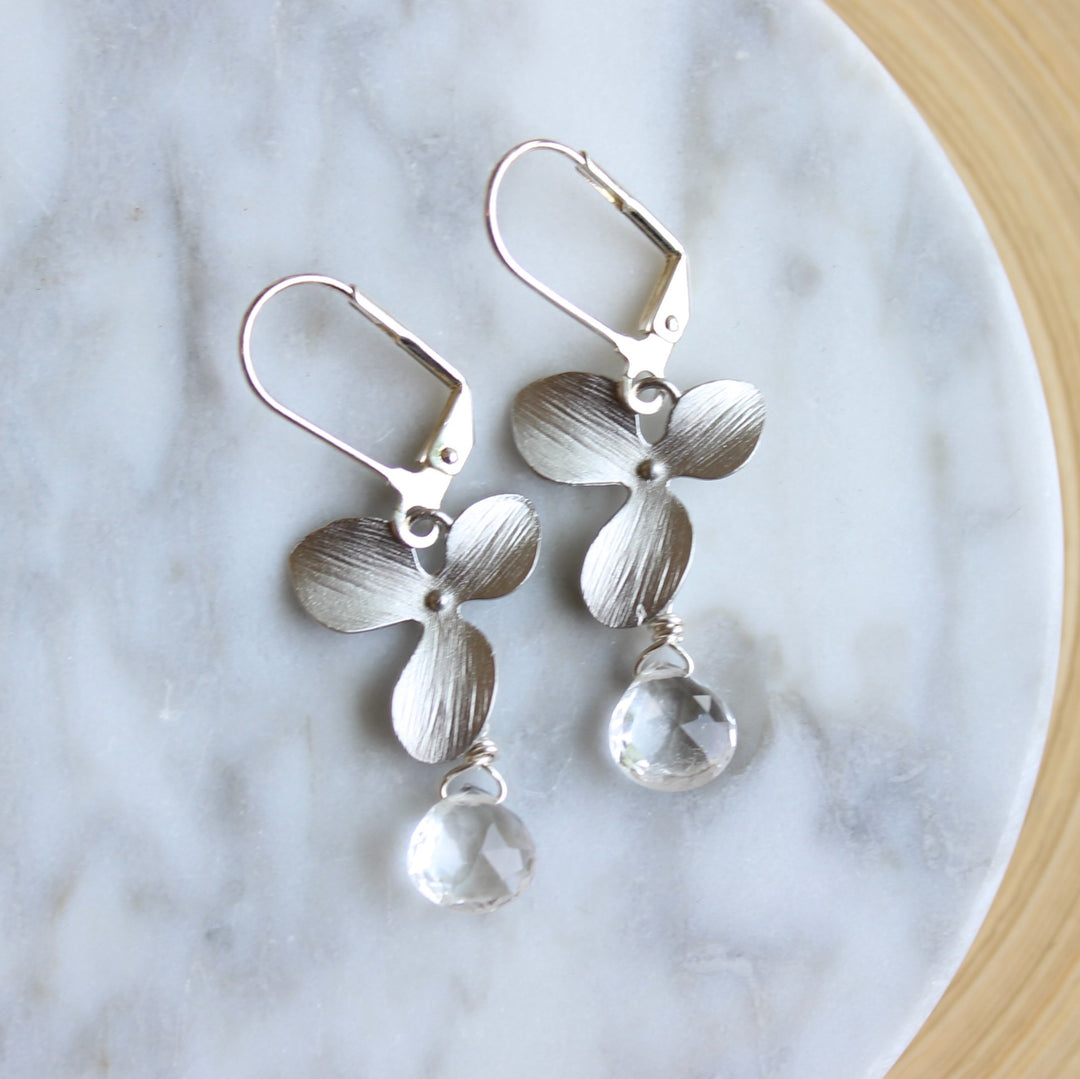 Silver Magnolia Earrings