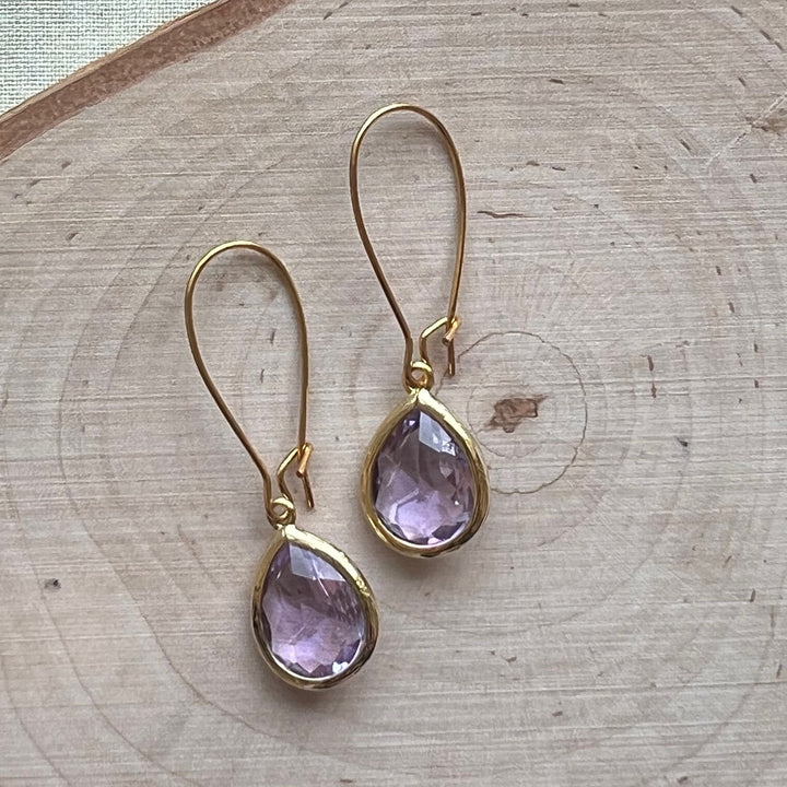 Jane Gold Glass Short Earrings