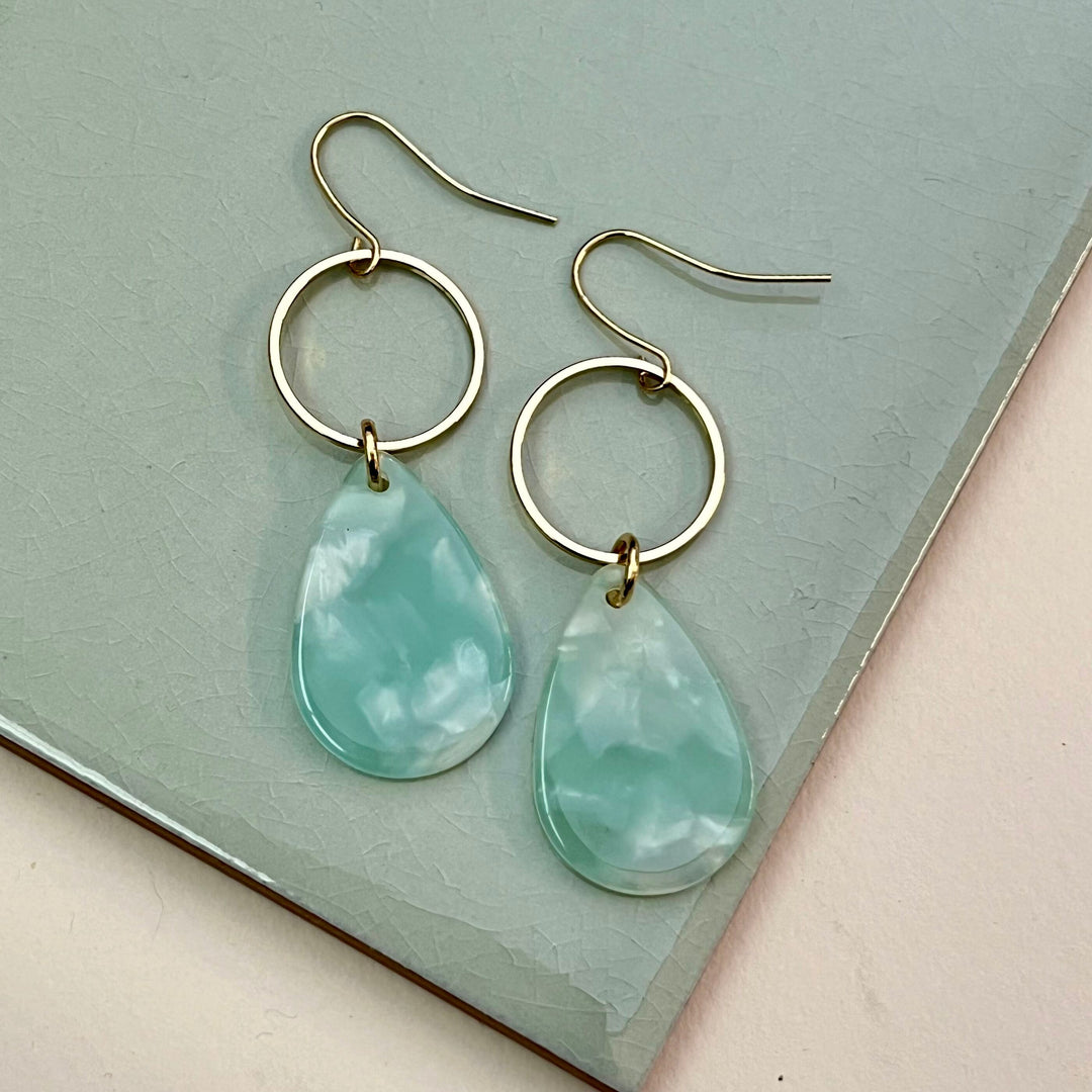 Teardrop Gold Dangle Earrings