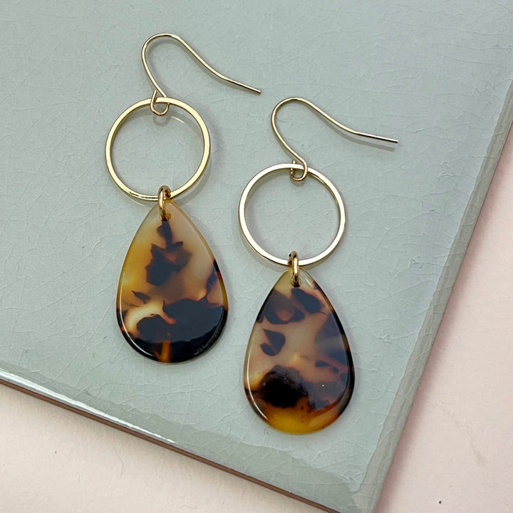 Teardrop Gold Dangle Earrings