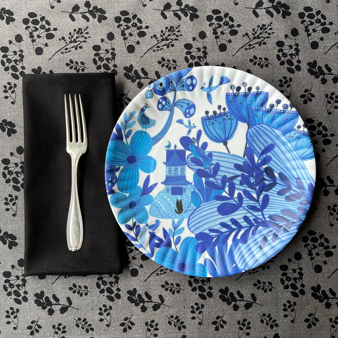 Melamine "Paper" Plates | Blue + White