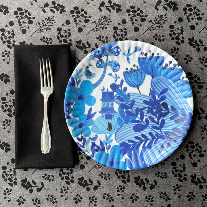 Melamine "Paper" Plates | Blue + White
