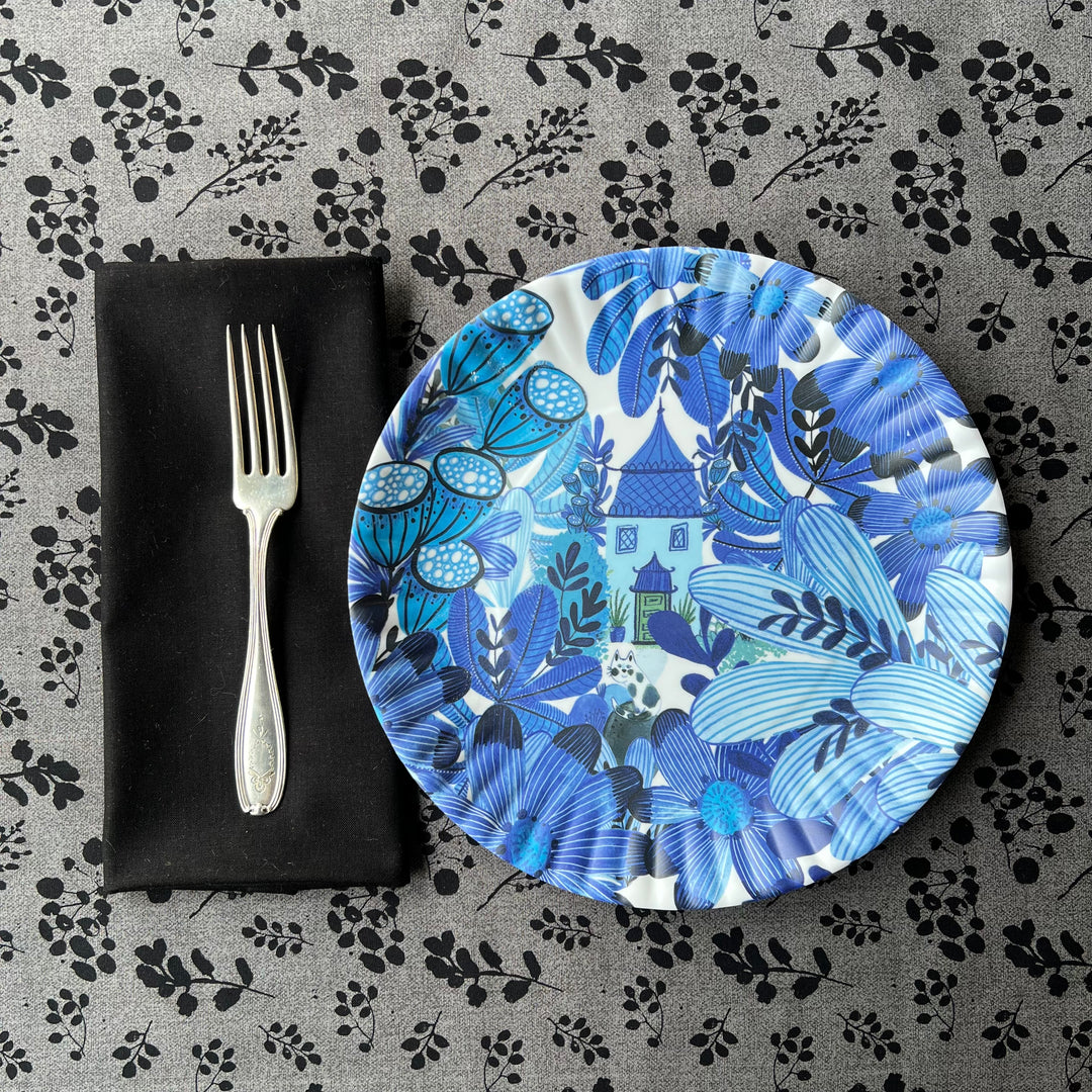 Melamine "Paper" Plates | Blue + White