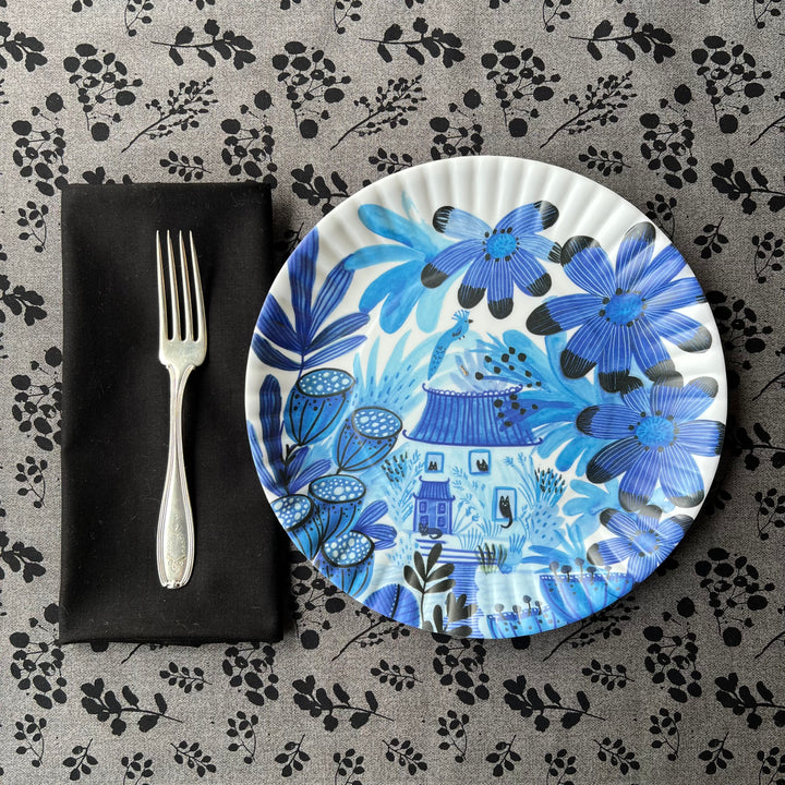 Melamine "Paper" Plates | Blue + White