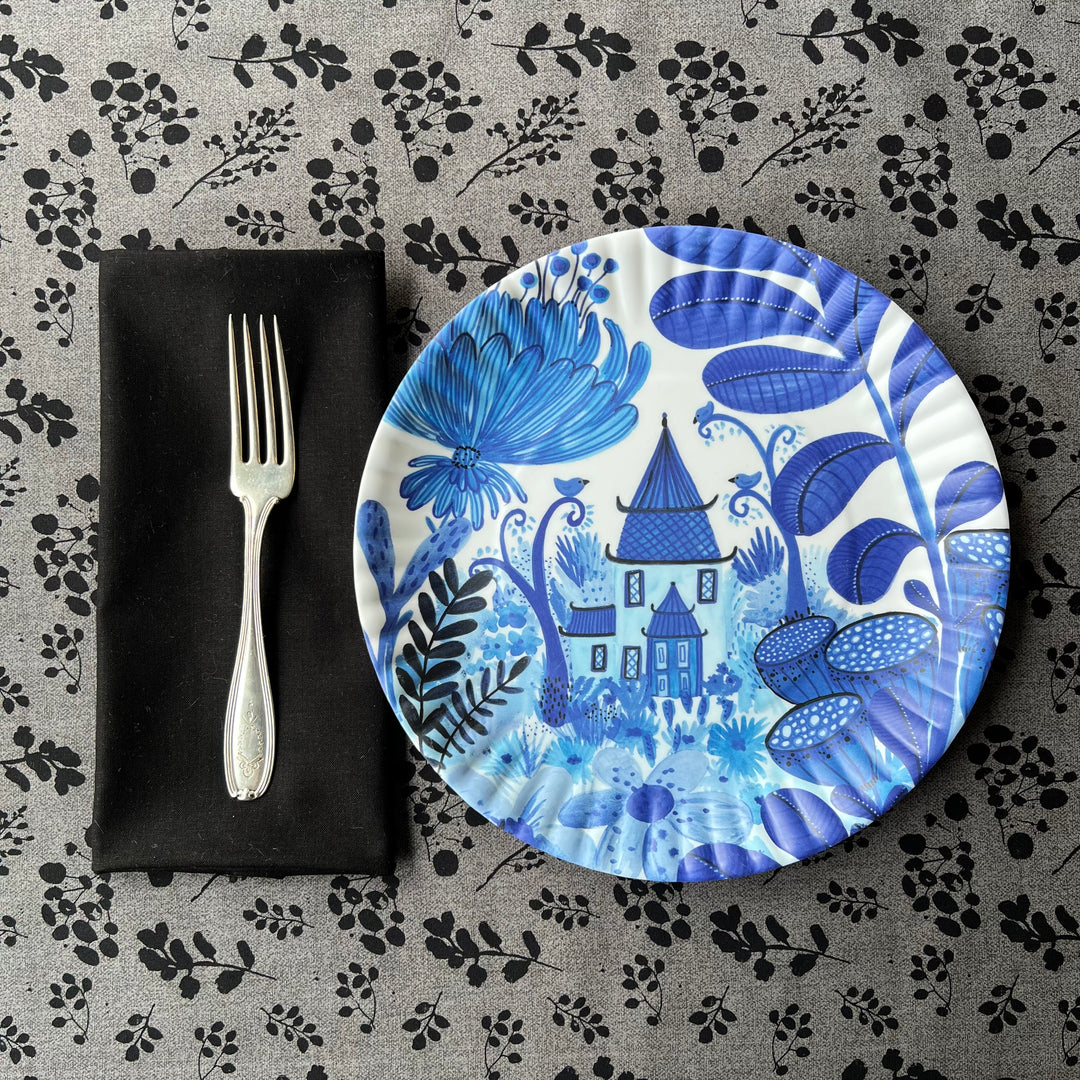 Melamine "Paper" Plates | Blue + White