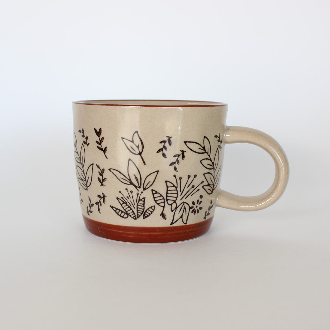 Botanical Stoneware Mugs