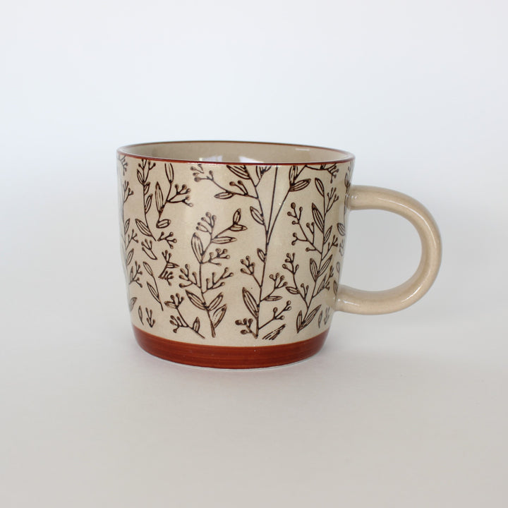 Botanical Stoneware Mugs