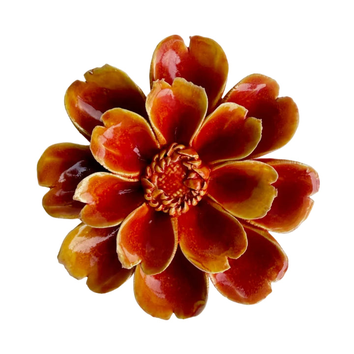 Ceramic Wall Flower | Orange Yellow Daisy