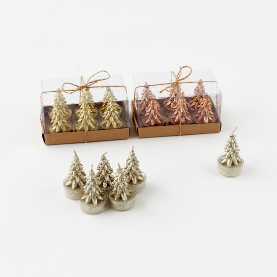 Christmas Votive Set | Silver Trees