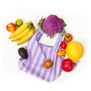 Reusable Mini Grocery Bag | Purple Stripes