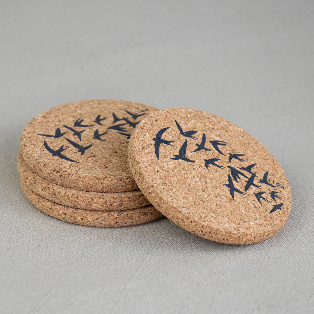 Cork Coasters | Grey Swallows