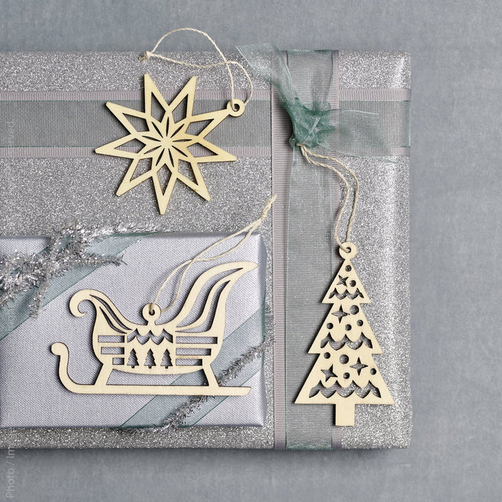 Wood Ornament "Sleigh"