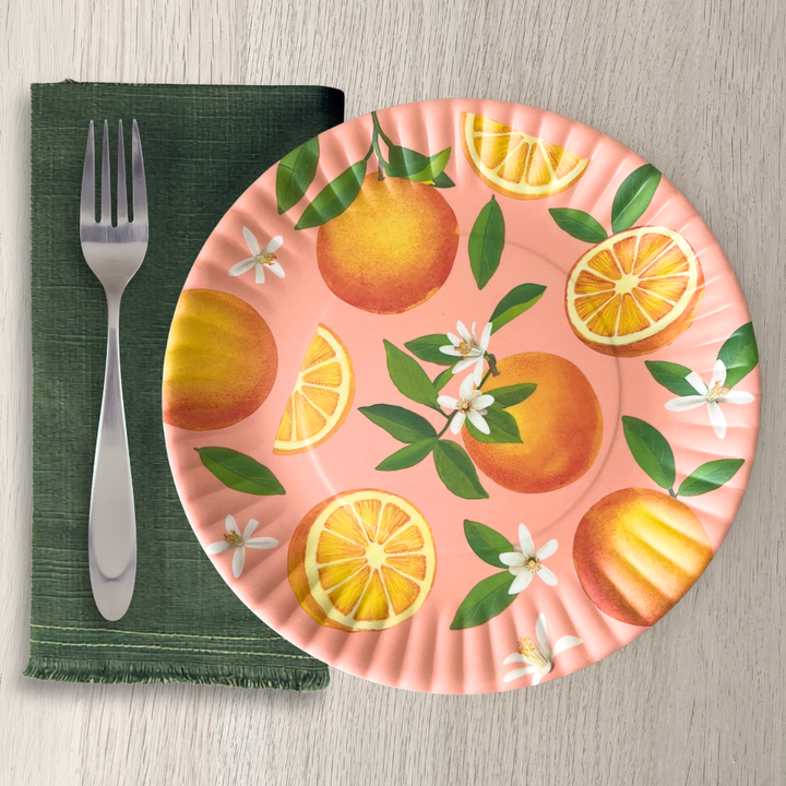 Melamine "Paper" Plates | Citrus