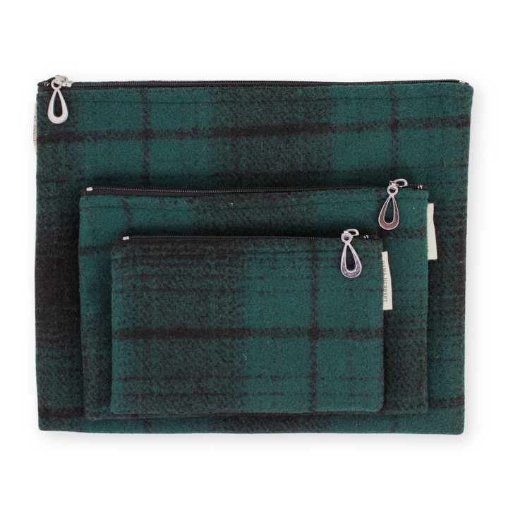 Plaid Pouch Set of 3