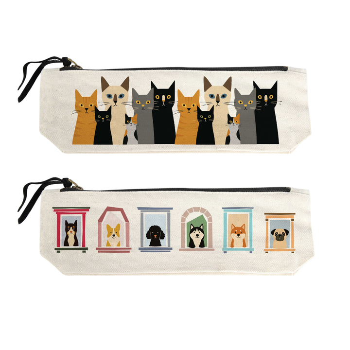 Canvas Pencil Pouch | Cats & Dogs